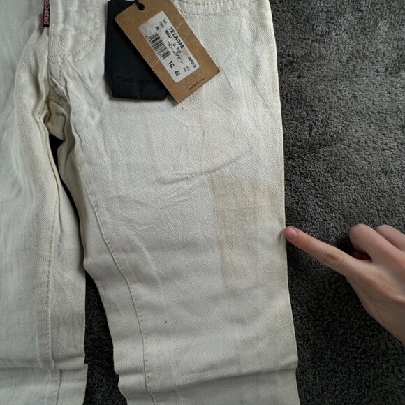 NWD Dsquared 2 White Denim Button Fly Jeans Size 40 ITALY Women Maple Leaf - Picture 6 of 16